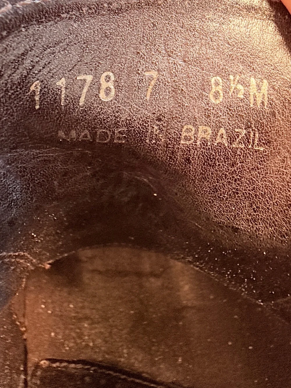H S Trask Mens 8.5 M Brown Bison Leather Chukka Boots Lug Sole Vintage Brazil